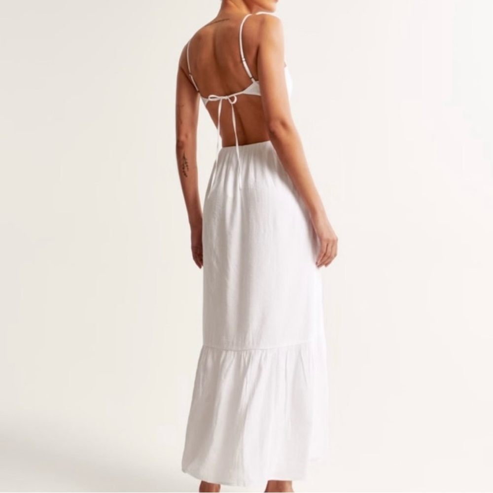 Abercrombie Crinkle Textured Cutout Maxi Dress NWT - Picture 2 of 6